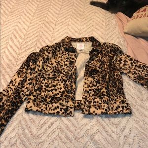 Cheetah print jean jacket